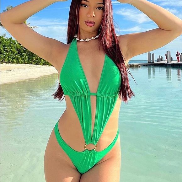Swim One Piece Green Bikini Small Poshmark